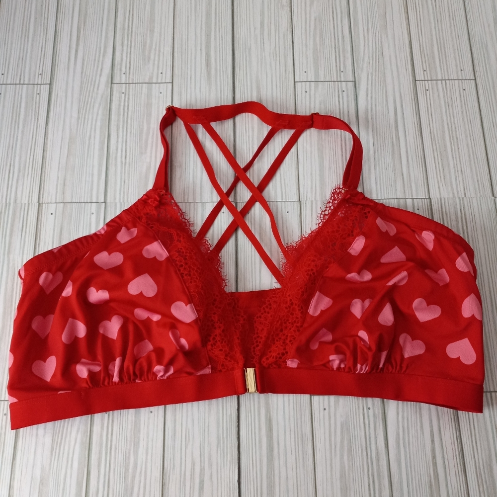 Cacique Sexy Hearts Lace Strappy Bra 46DD